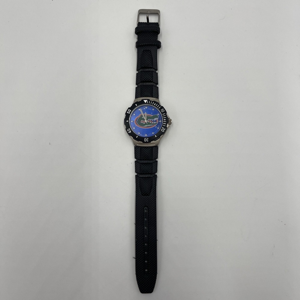 Game Time Florida Gators Watch Unisex Football Silver Tone Black Band #27‎